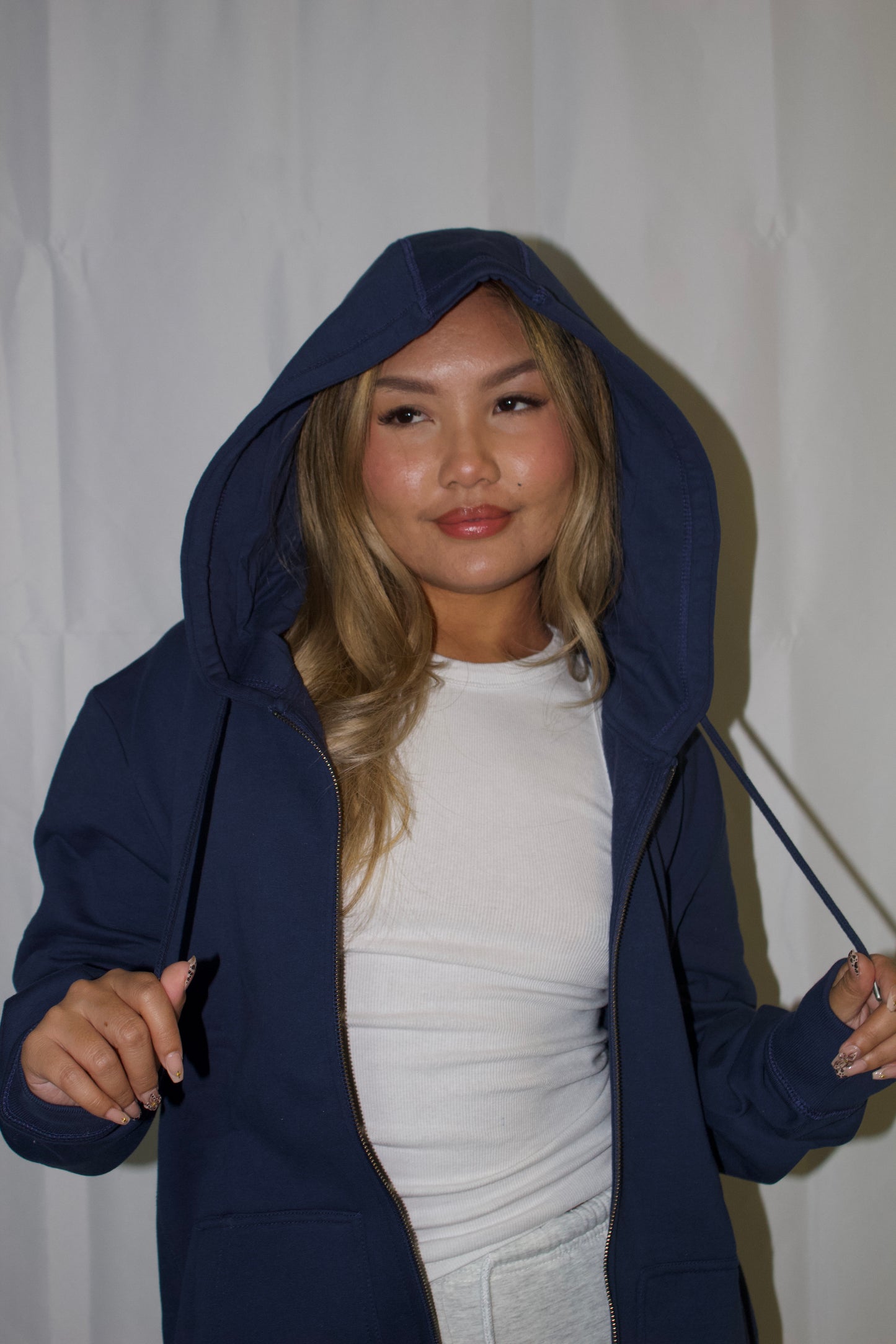 Ocean Navy Heavyweight Organic Brushed Zip