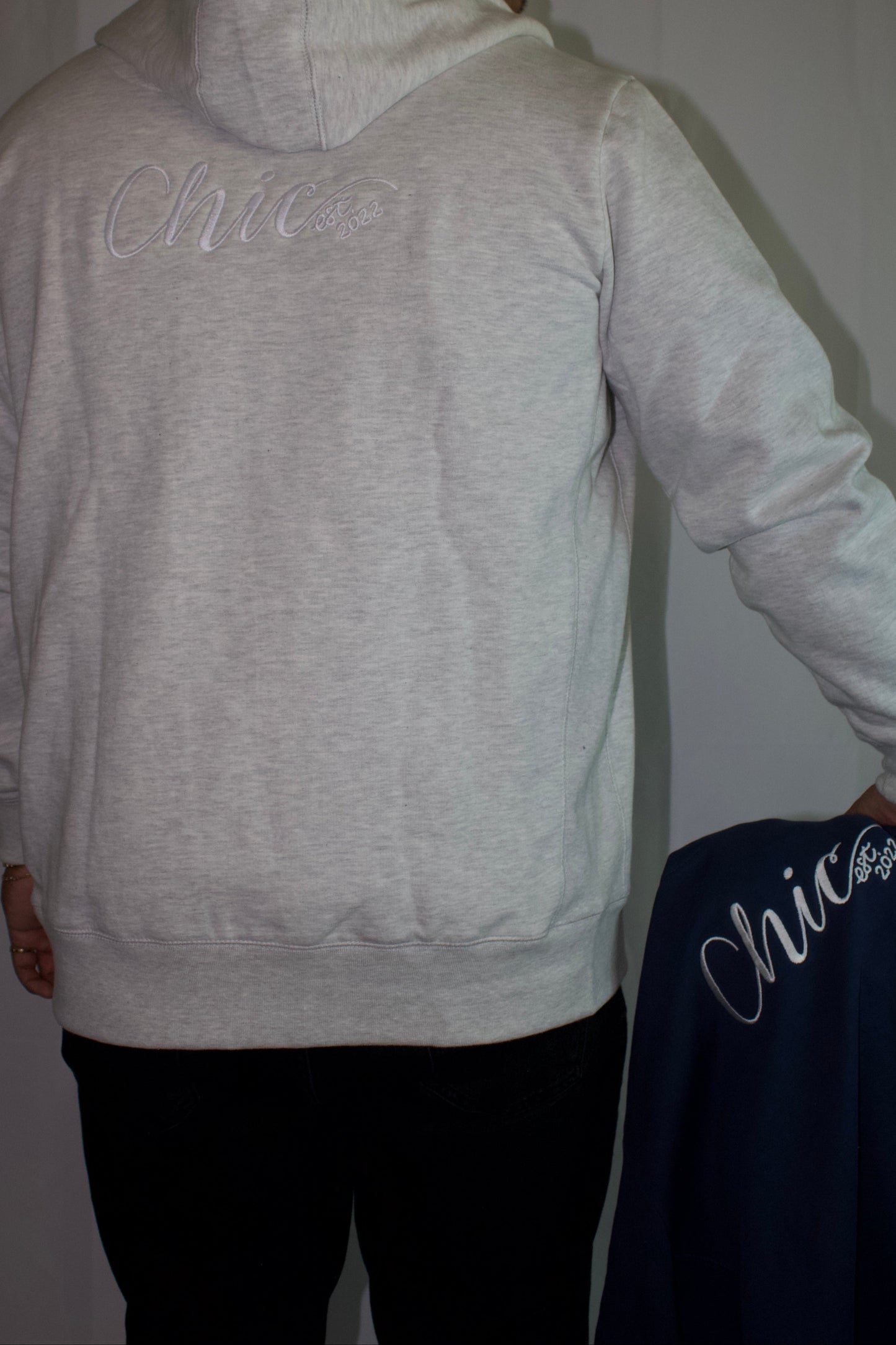 Ash Heather Grey Heavyweight Organic Brushed Zip