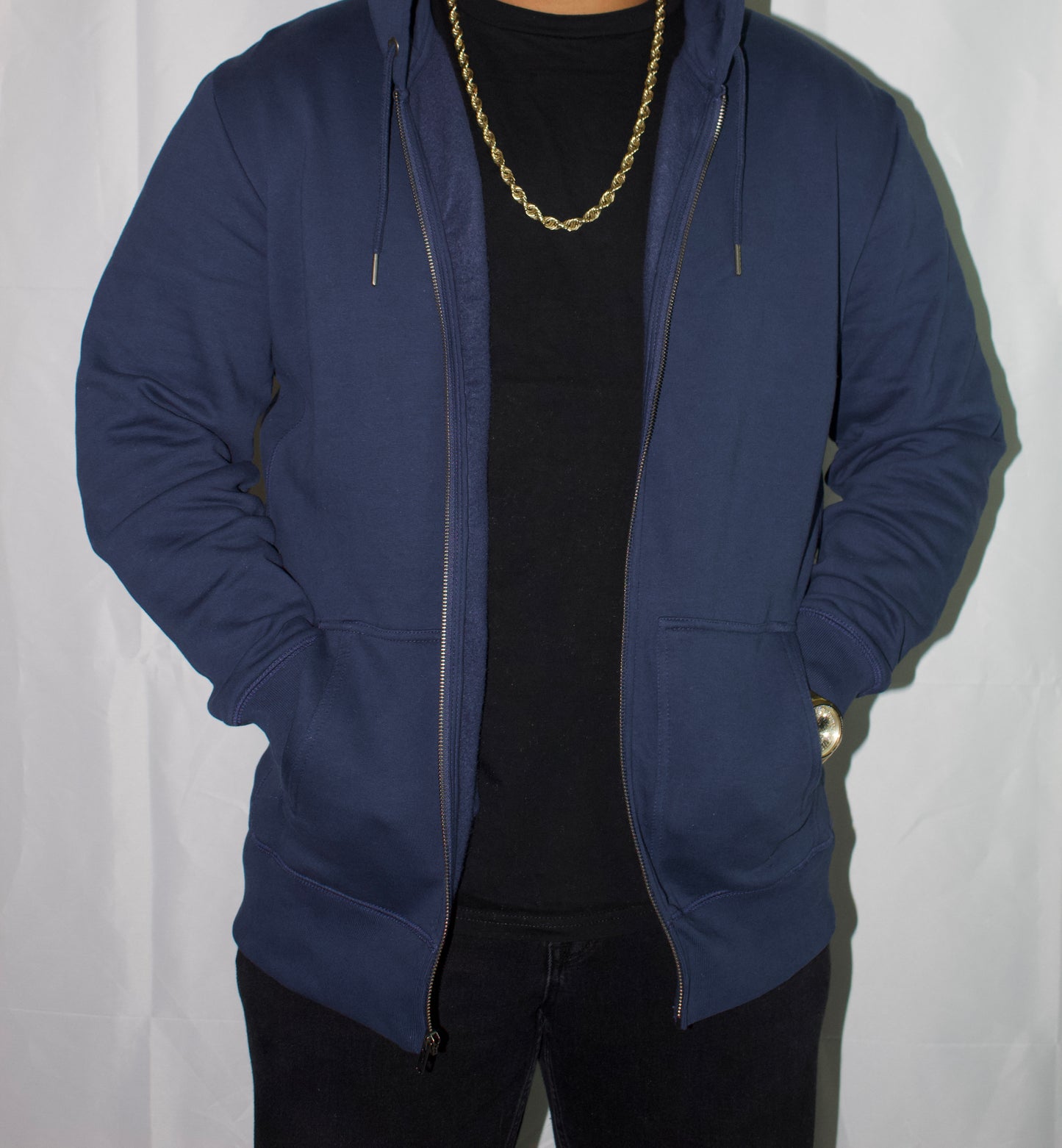 Ocean Navy Heavyweight Organic Brushed Zip