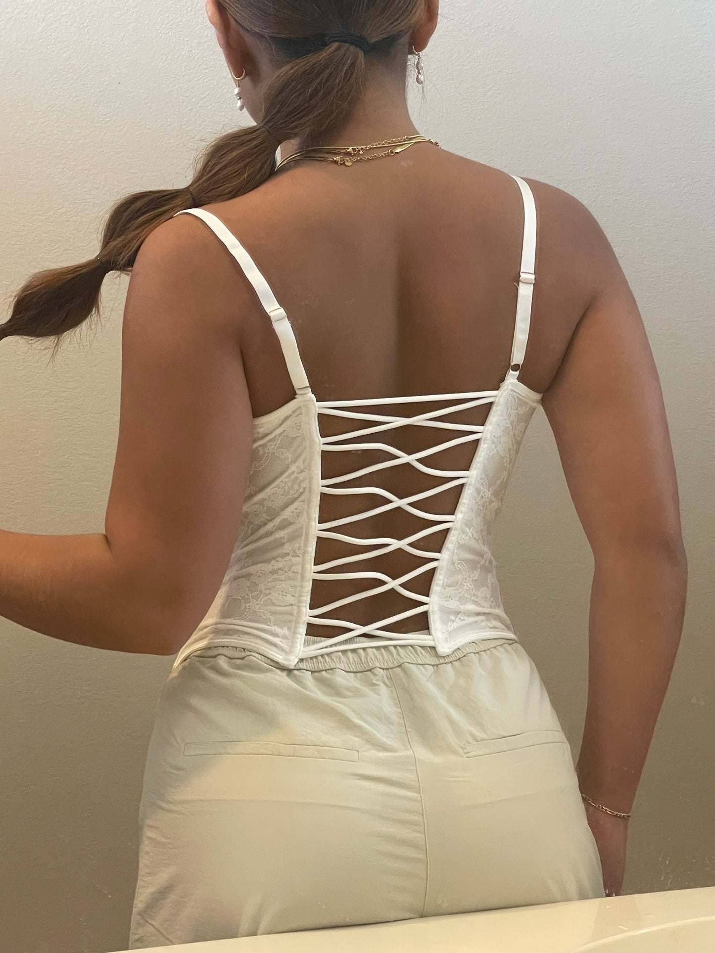 Laced up corset top