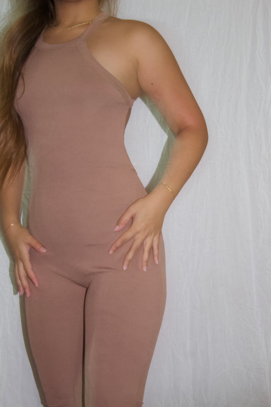 Brown one piece jumpsuit